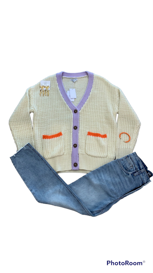 Contrast Tip Cardigan