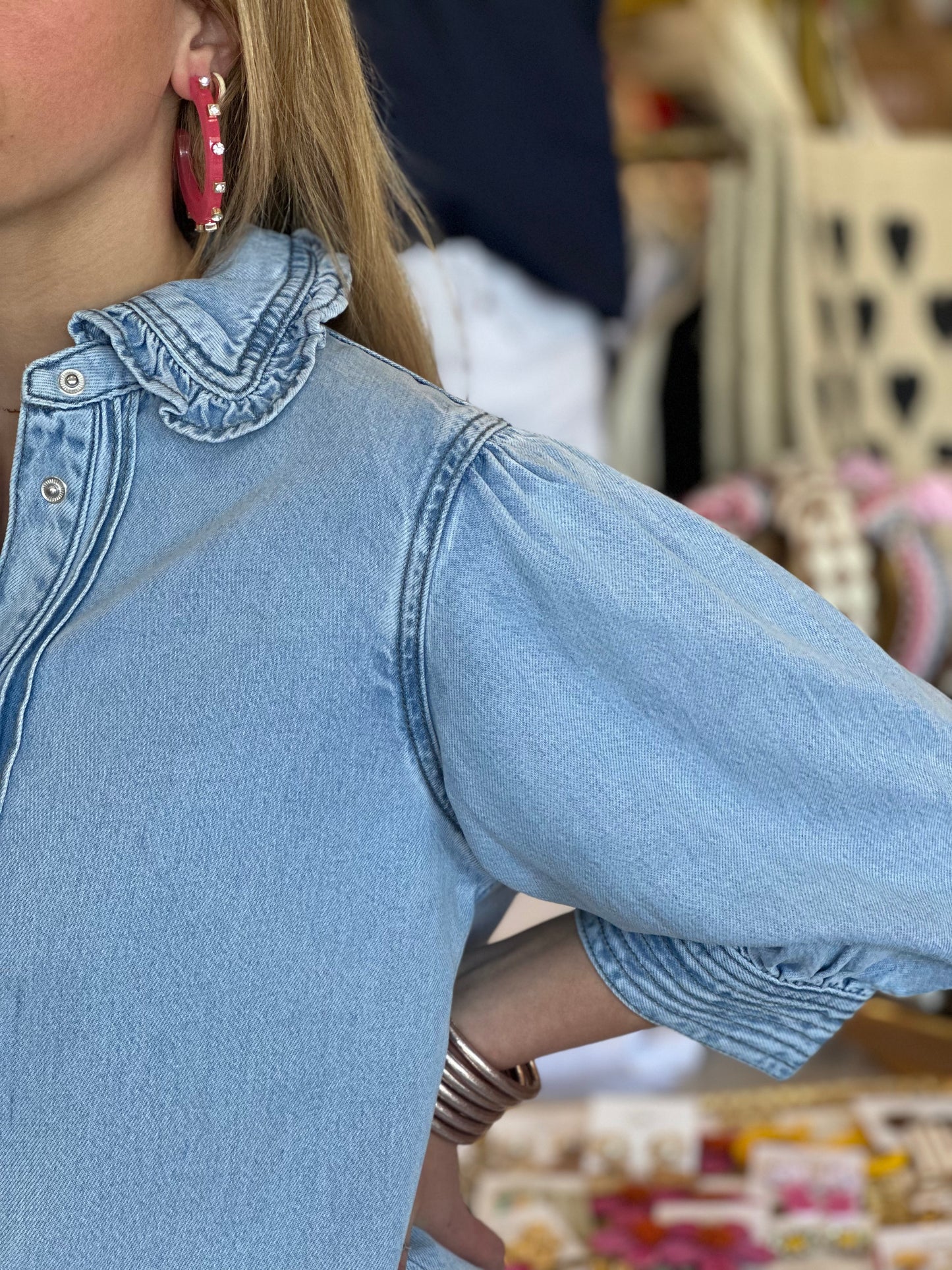 Liette Blouse in Denim