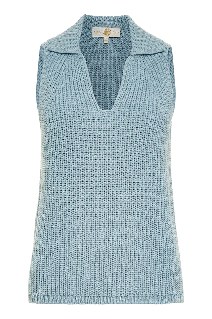 Anna Knit Top in Baby Blue