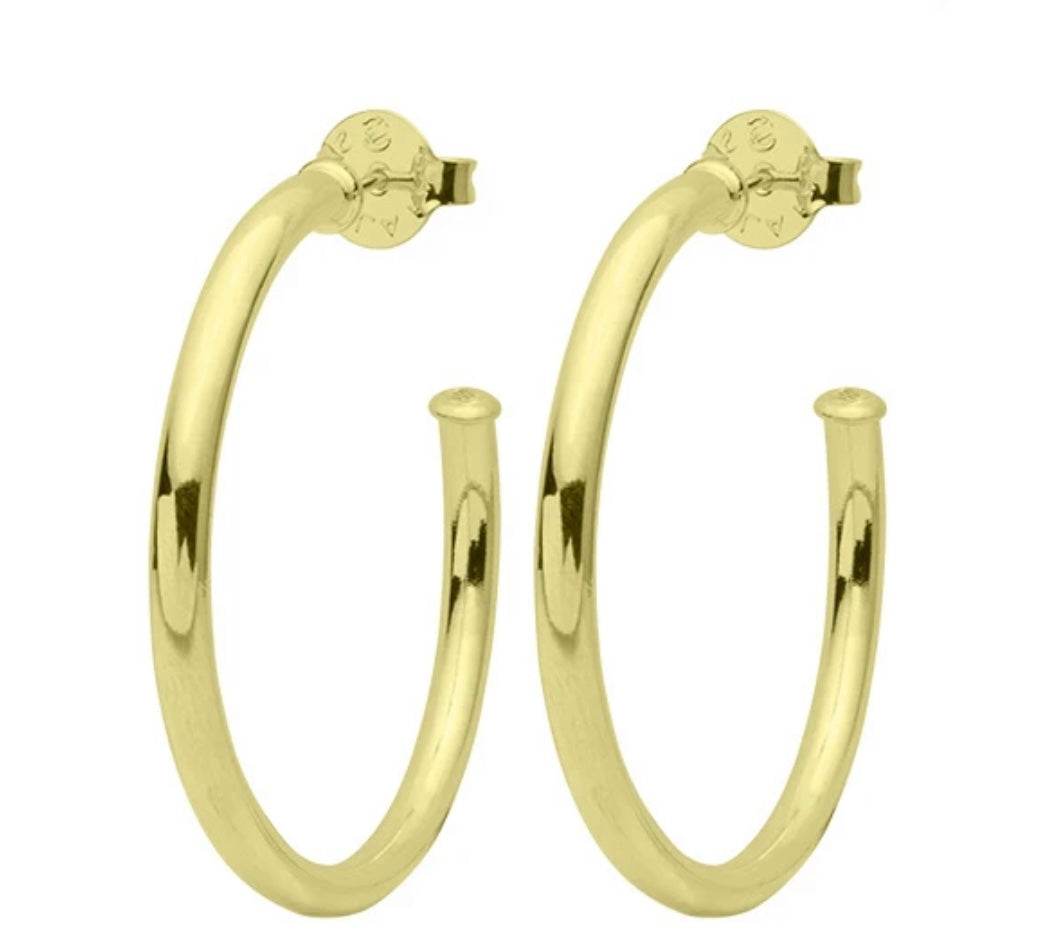 Polished Smaller Favorite Gold Hoops