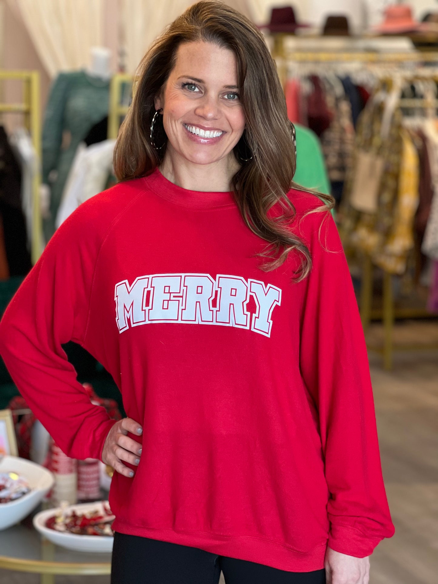 Red Merry Sweatshirt