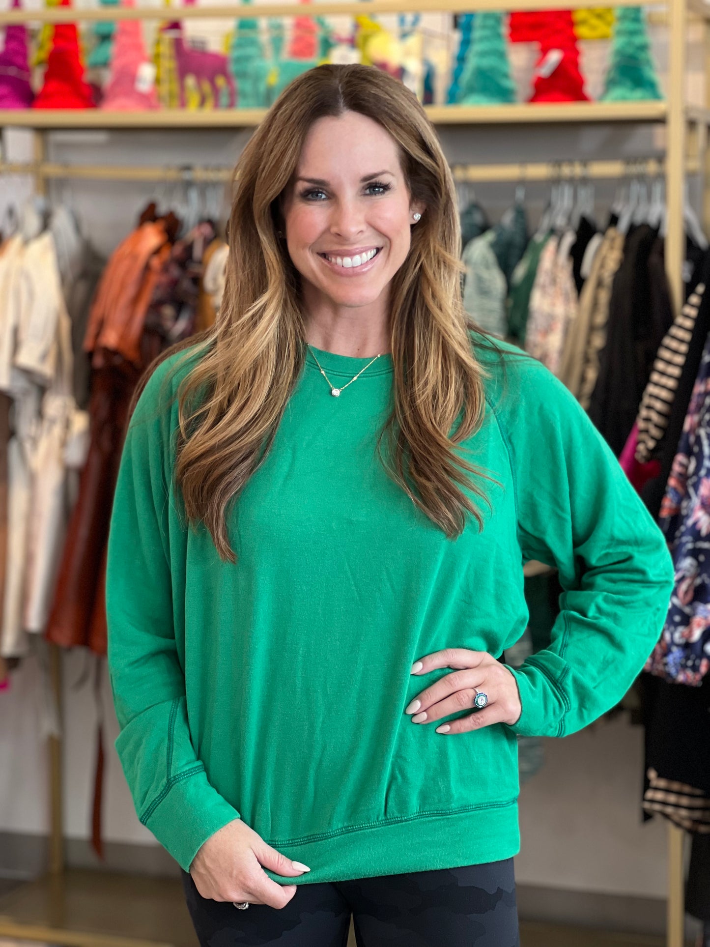 Raglan Sweatshirt in Emerald