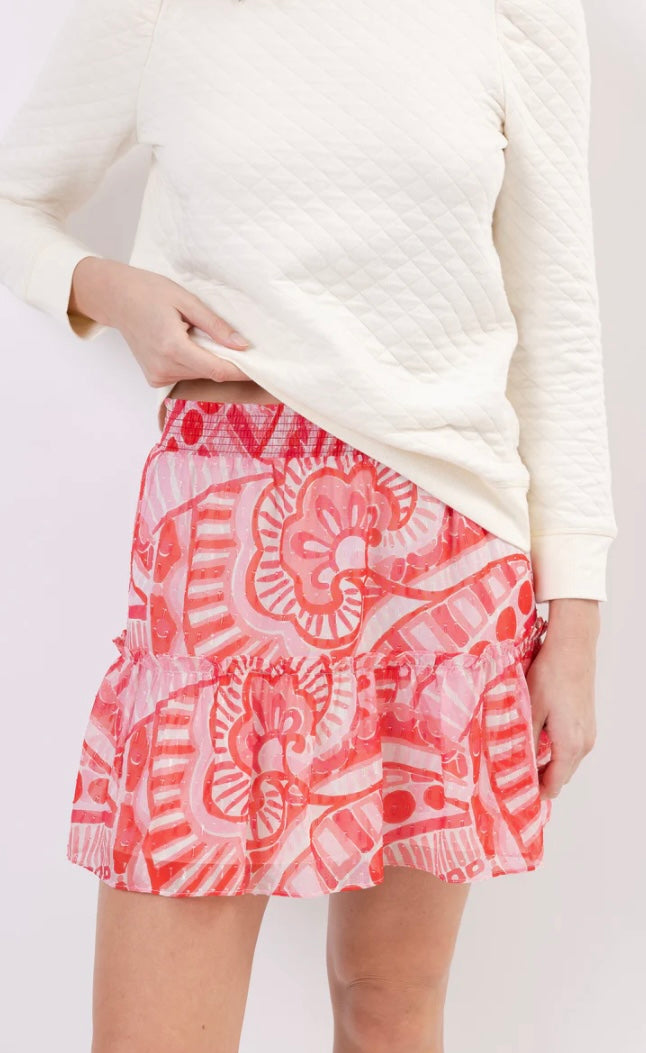 Red Print Skirt