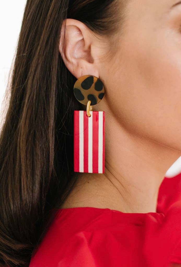 Candy Striper Cabana Earrings