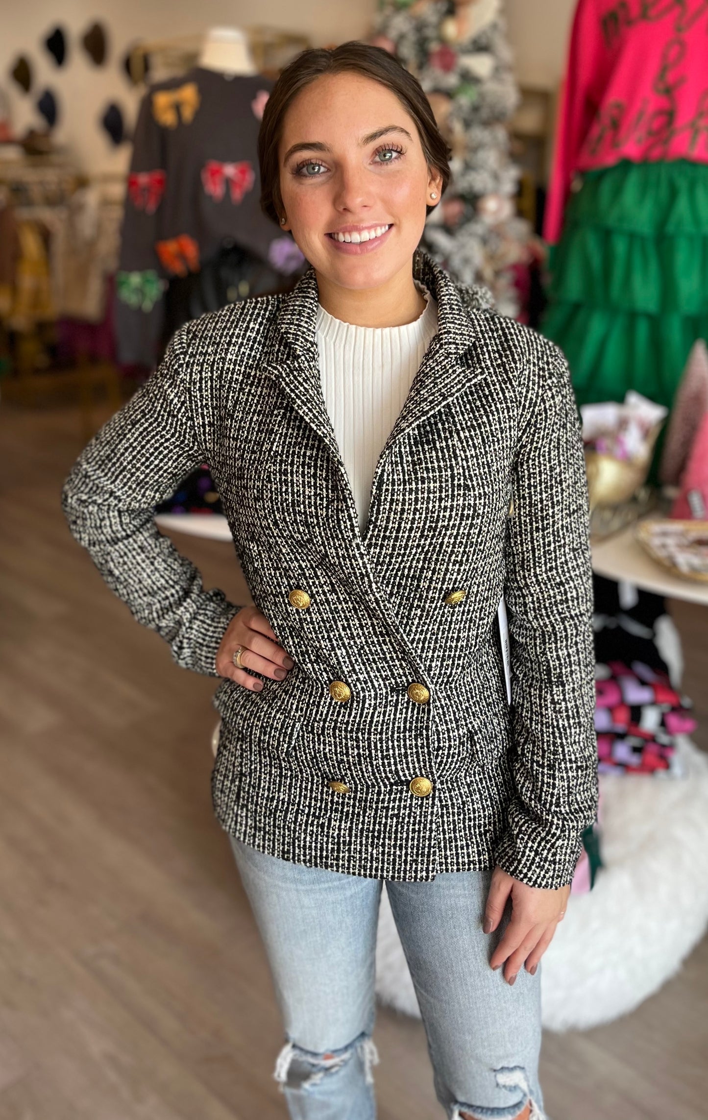 Cavalli Blazer in Metallic Tweed