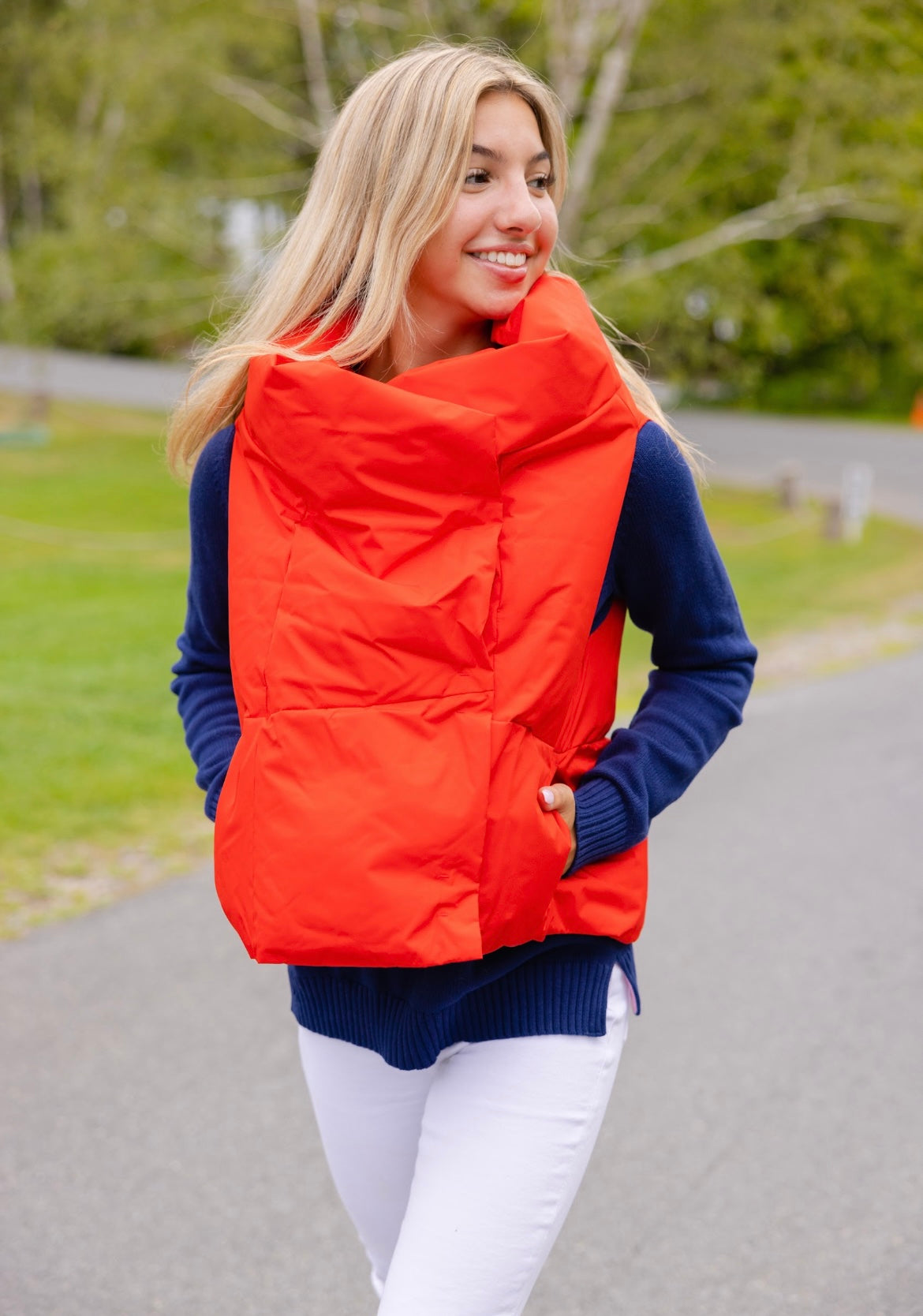 Red Waterproof Puffer Vest