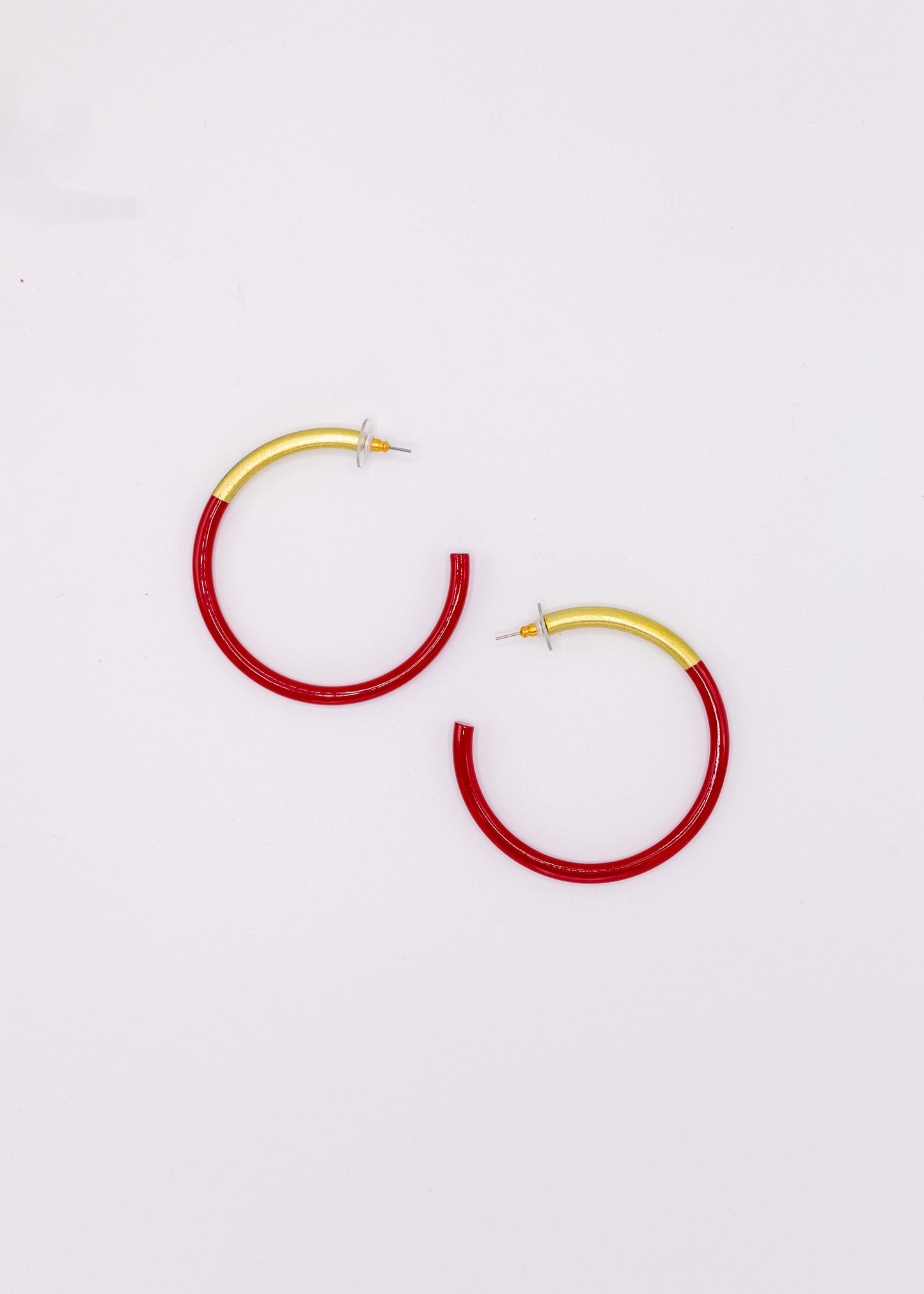 Elizabeth Large Hoop Earring in Red