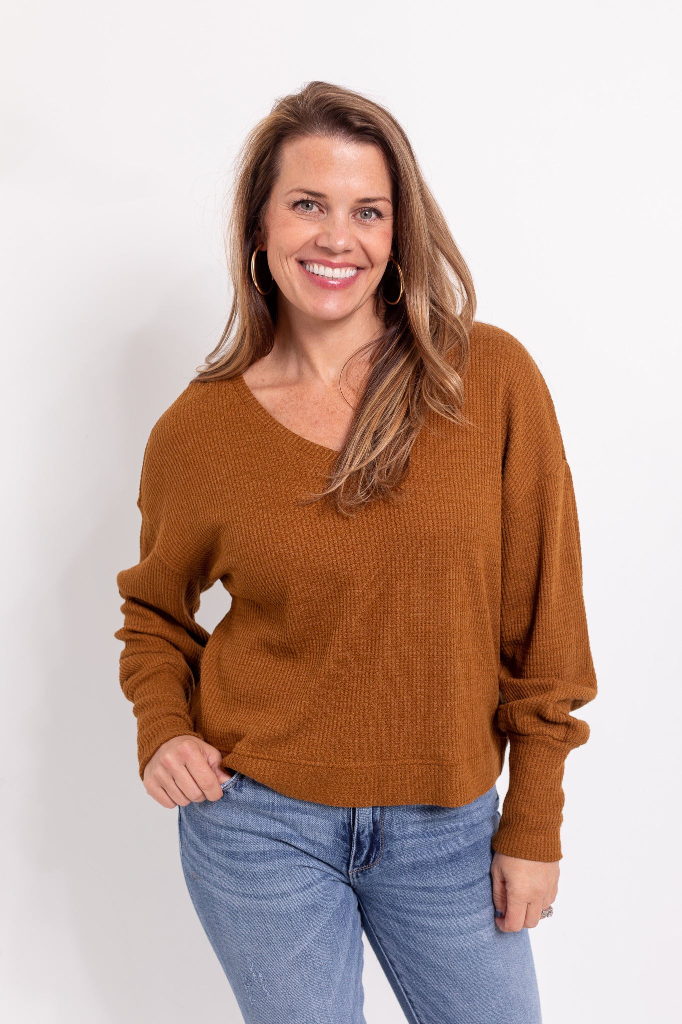 Highline Waffle Top in Spice