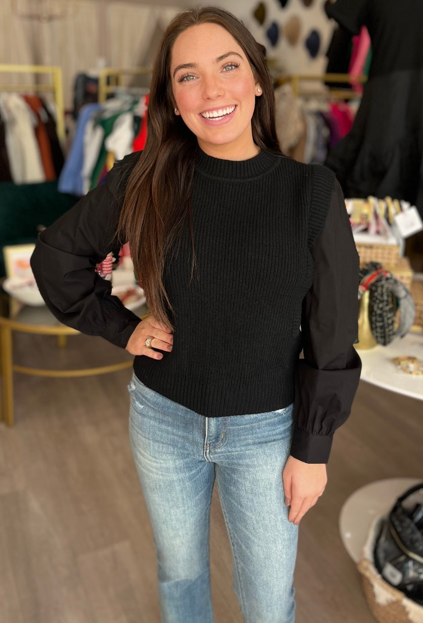 Sawyer Mixed Sweater in Black