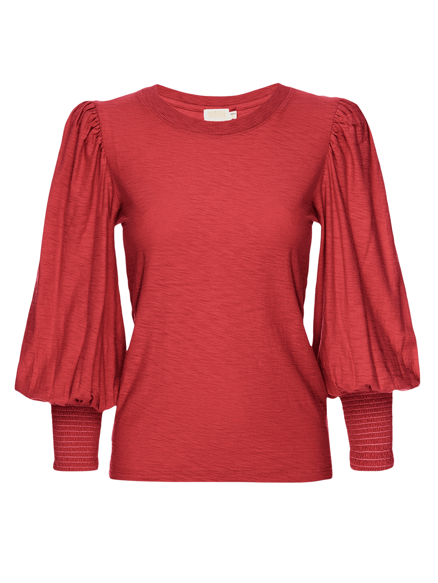 Loren Smocked Tee in Red