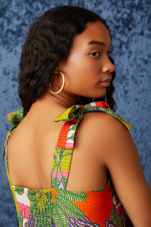 Abby Maxi in Palm Plaid