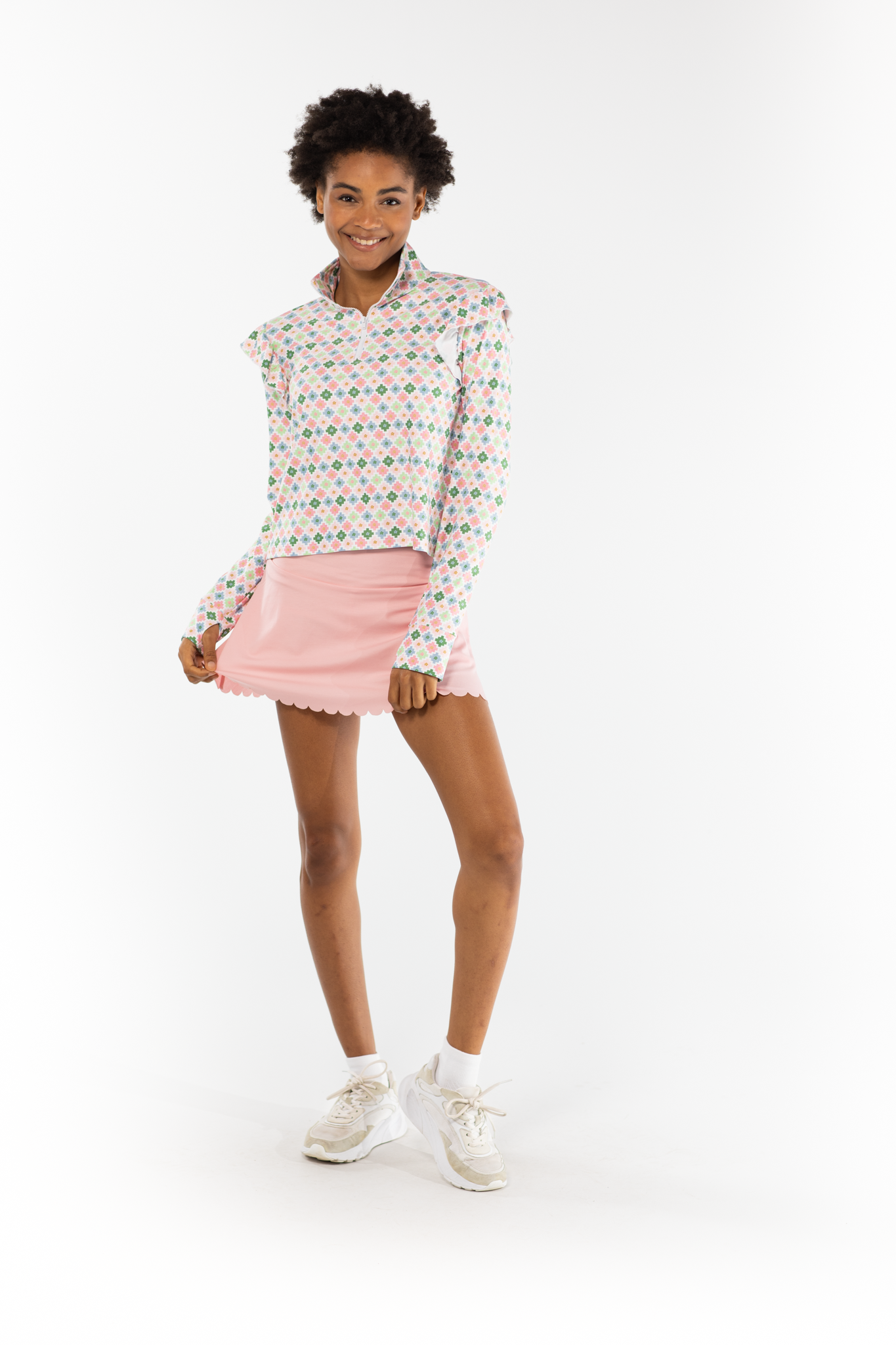Greyson 1/4 Zip in Daisy Check Small
