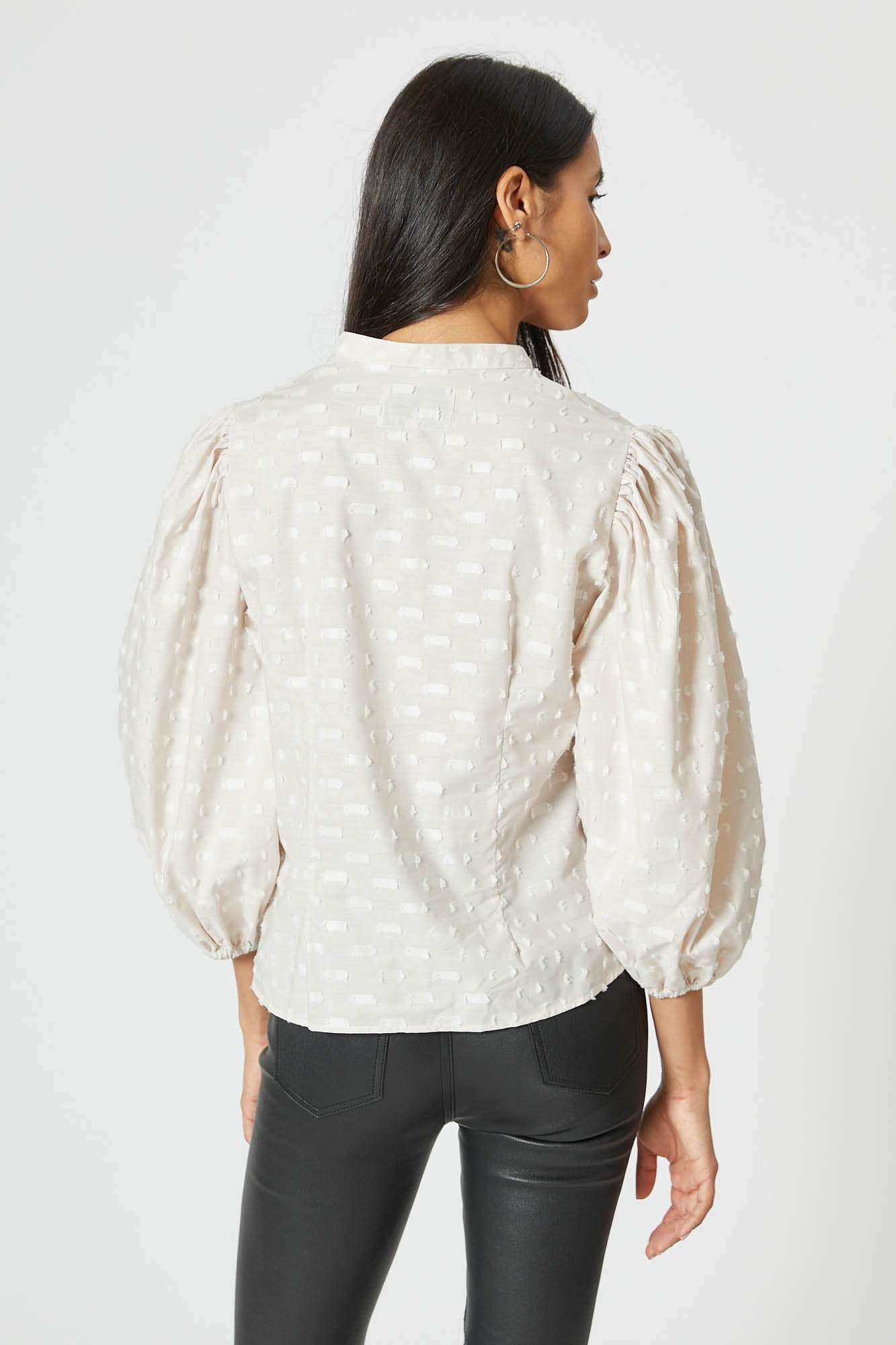 The Balloon Sleeve Shirt in Taupe