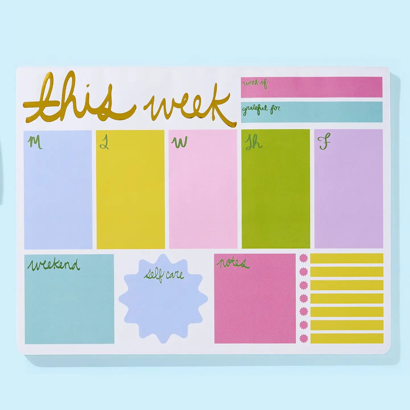 Weekly List Pad Plan