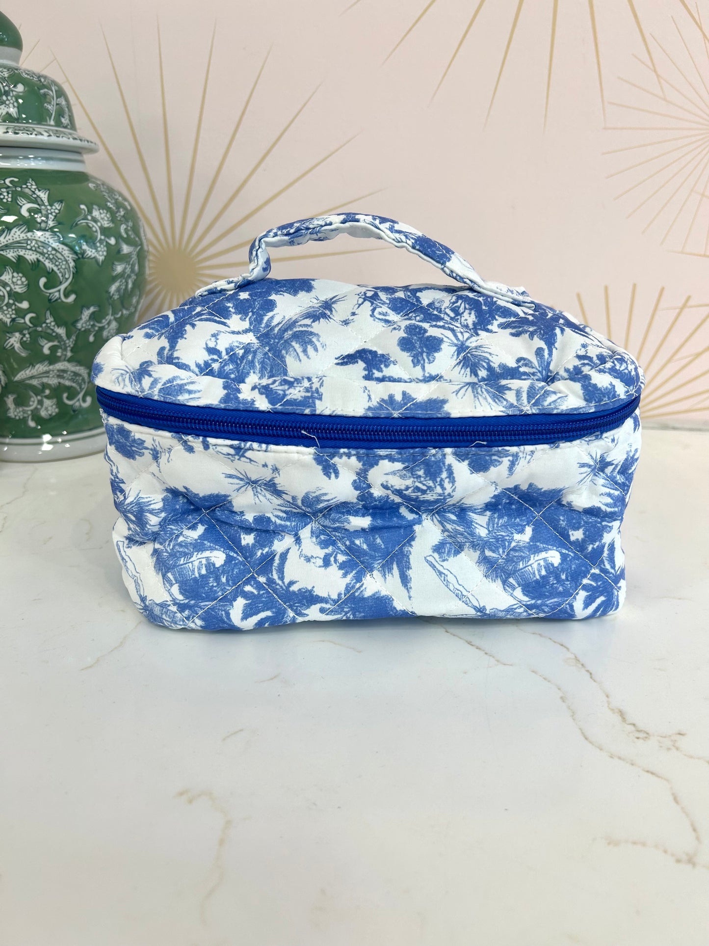 Blue Toile Makeup Pouch