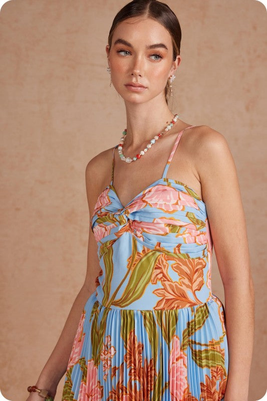Lennyn Floral Pleated Maxi Dress