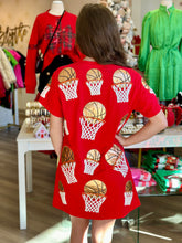 Load image into Gallery viewer, Red Basketball Hoop Tee Dress
