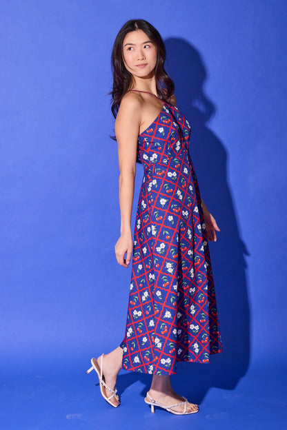 Karin Dress in Navy Cherry