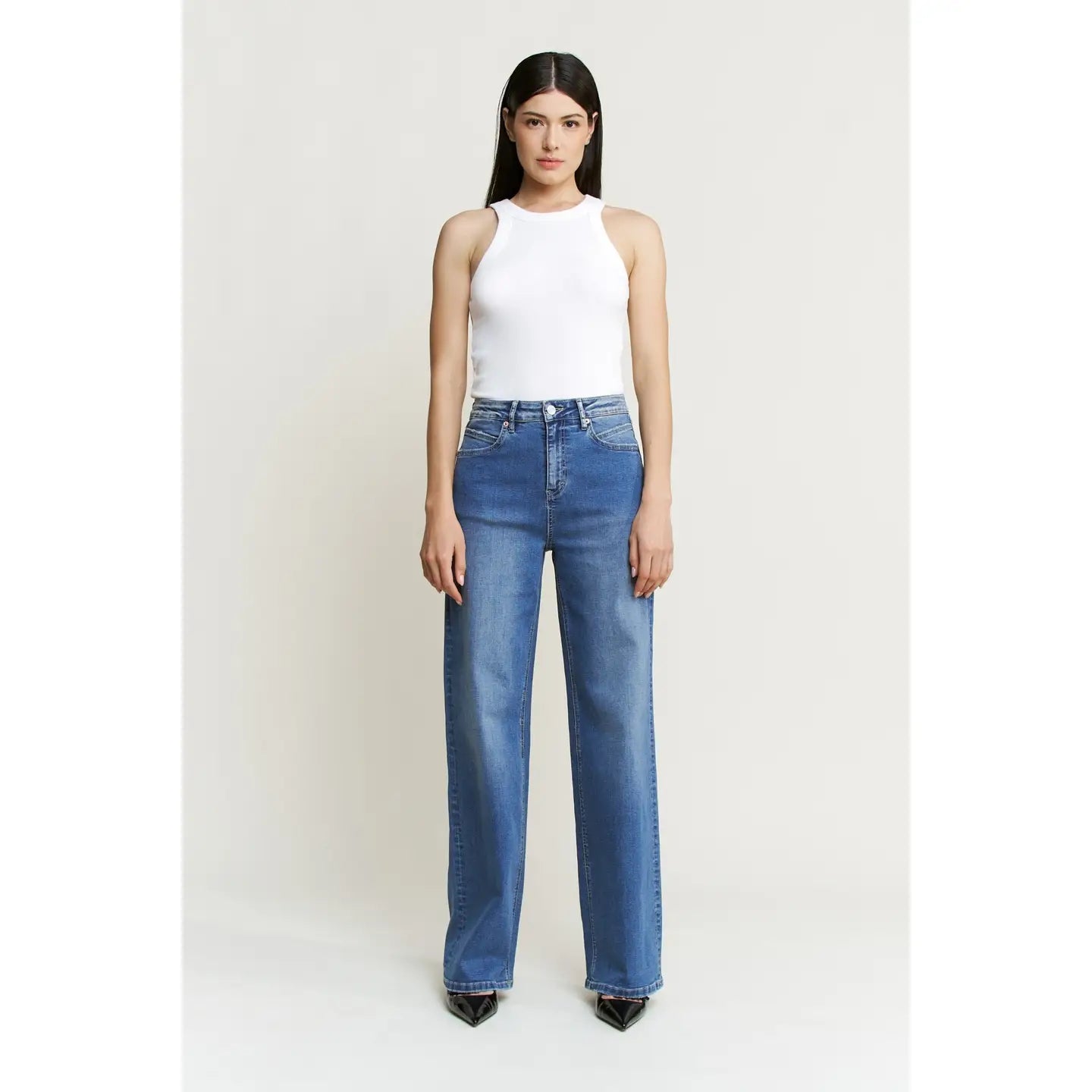 High Rise Wide Leg in Indigo