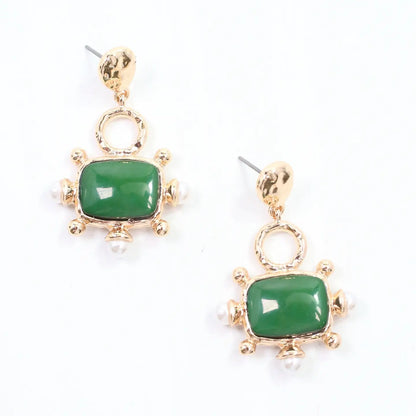 Green Drop Earrings