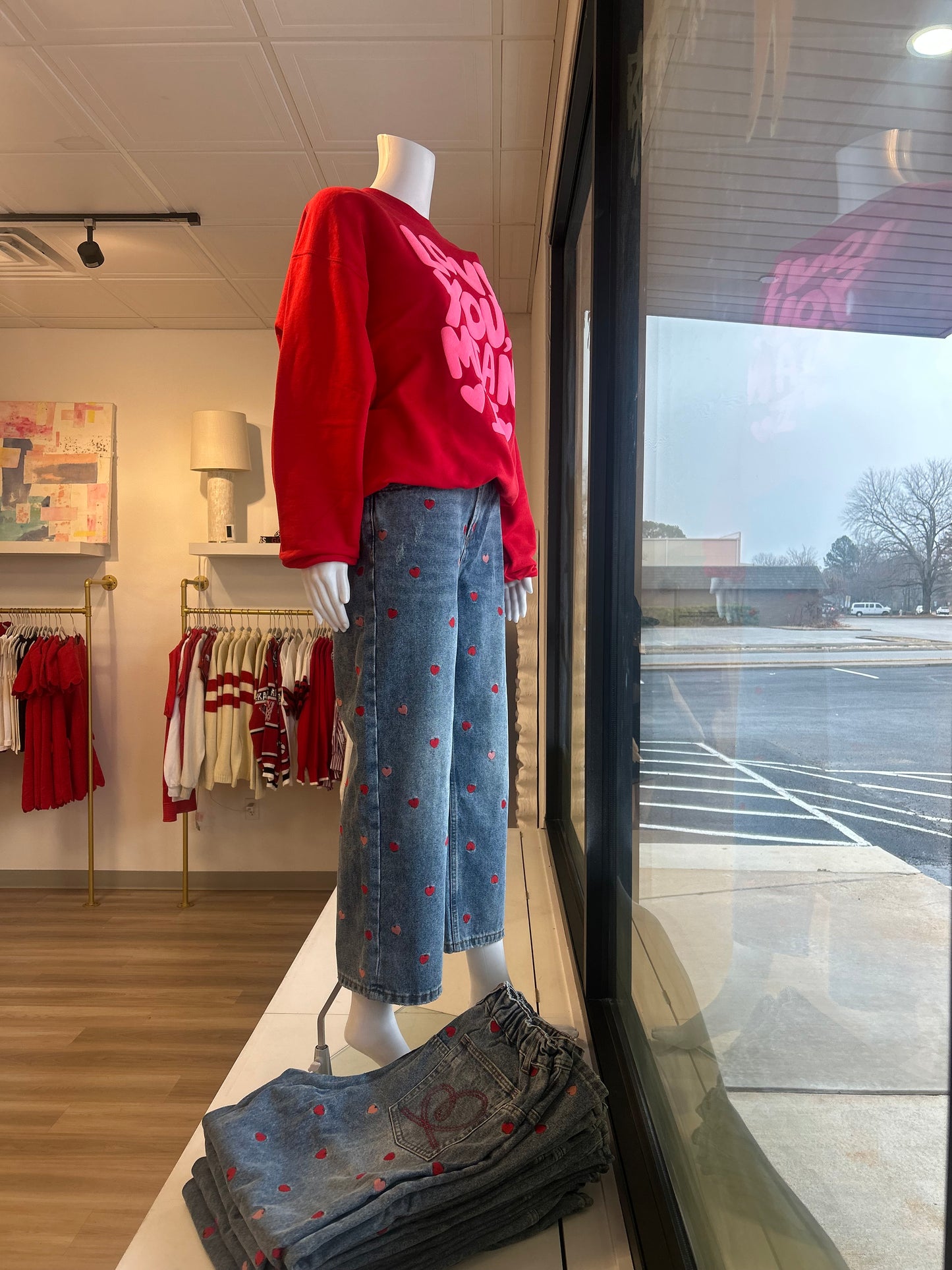 Heart Embroidered Jeans