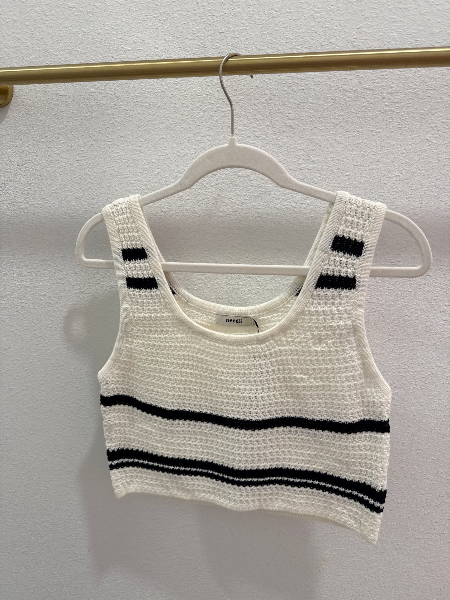 Willow Striped Sweater Cropped Tank