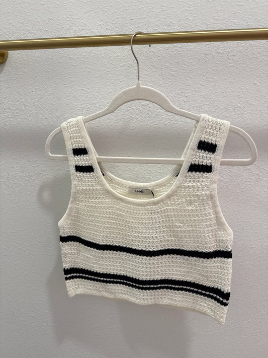 Willow Striped Sweater Cropped Tank
