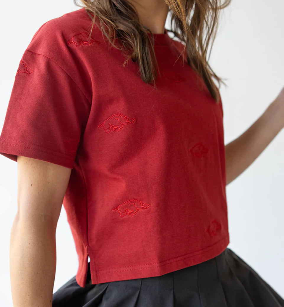 Arkansas Heavyweight Crop Tee