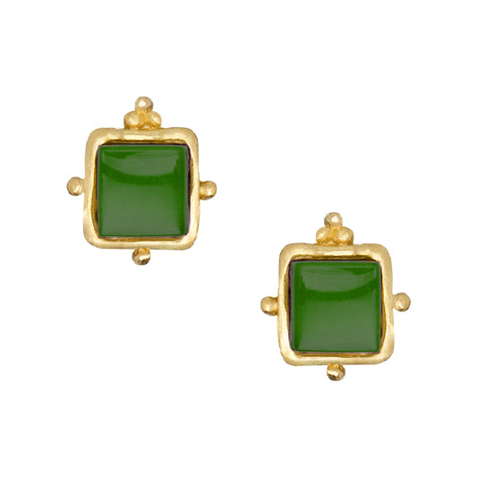 Charlotte Studs in Emerald Green