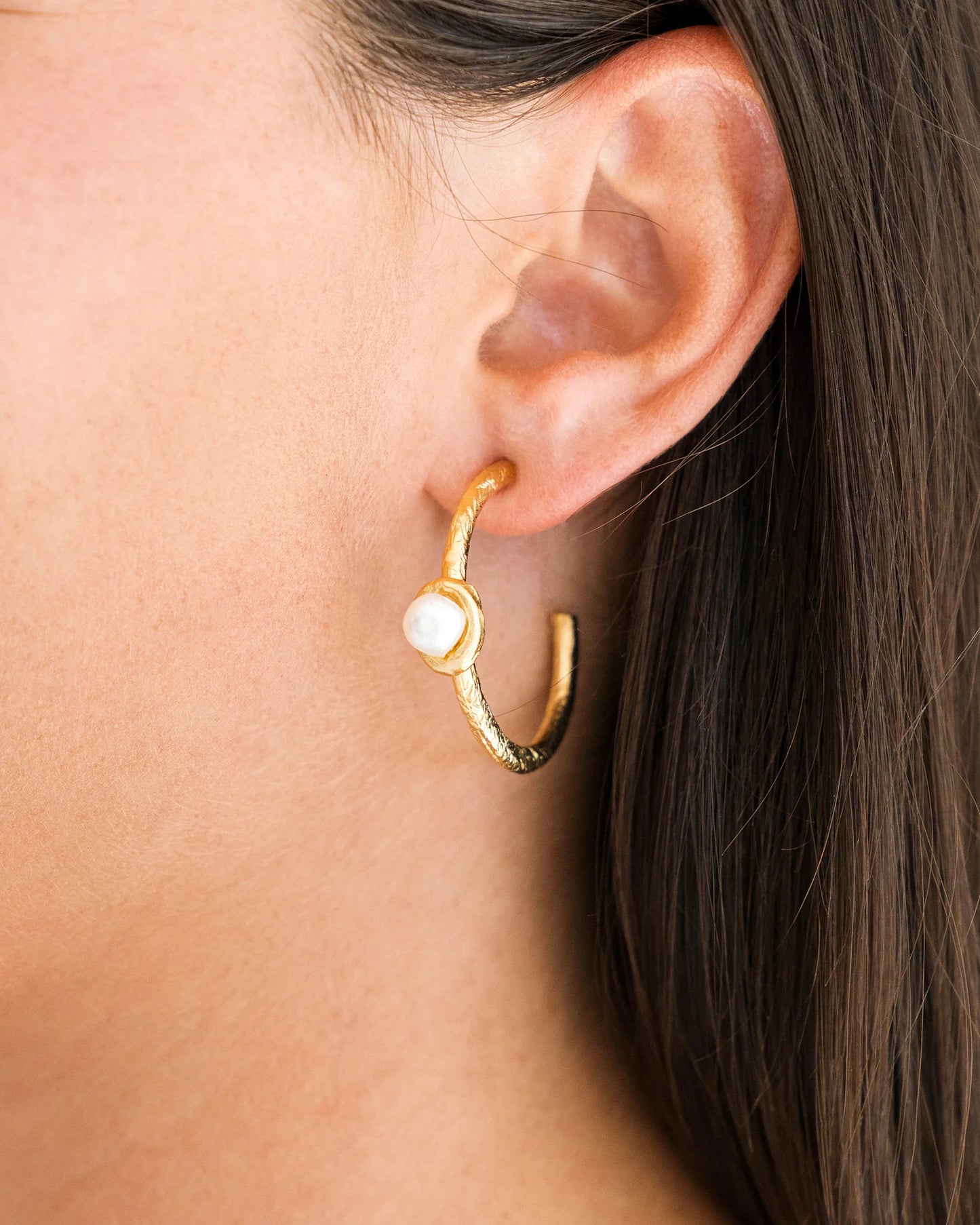 Mini Pearl Hoops