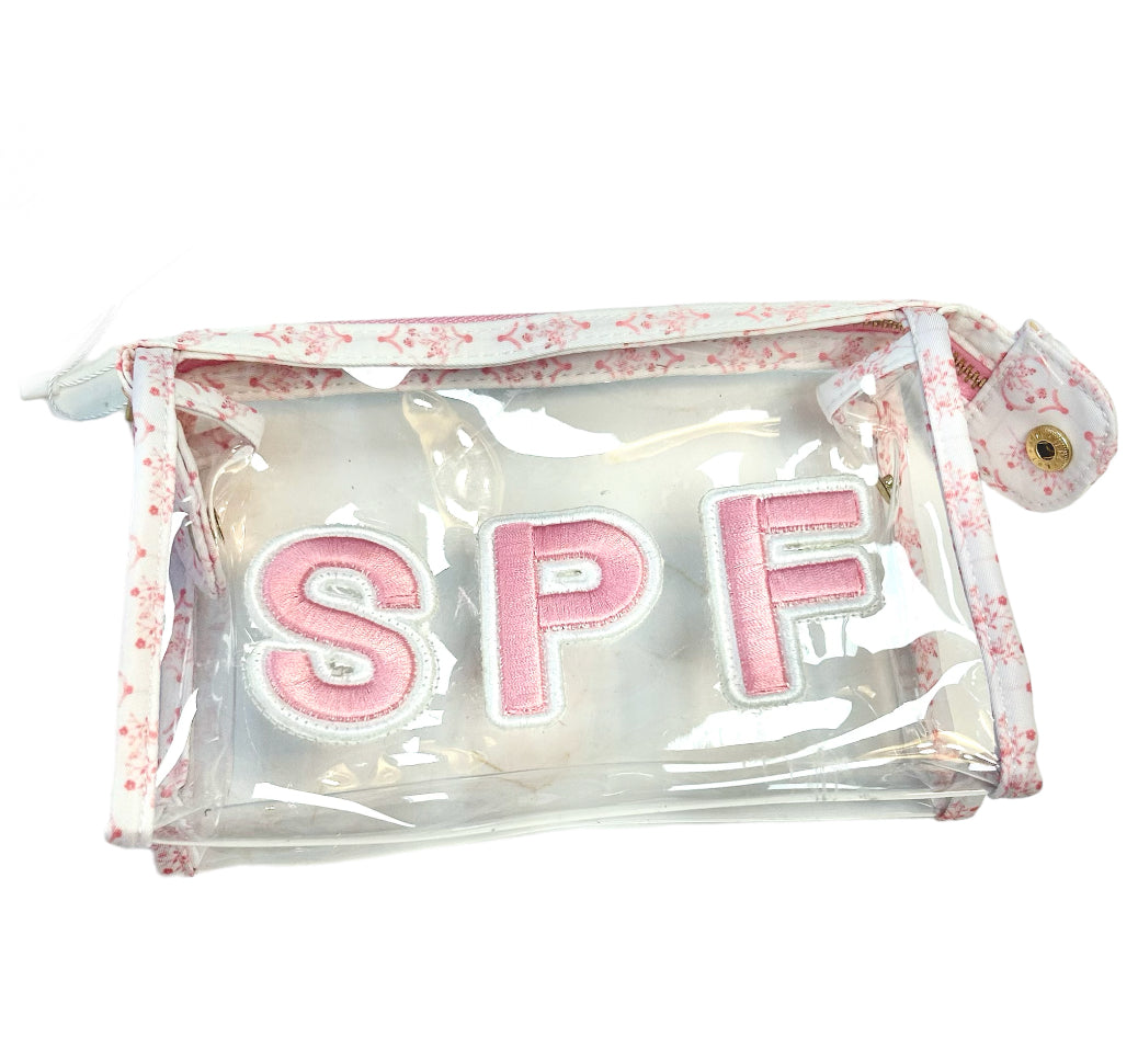 SPF Clear Bag in Pink Toile