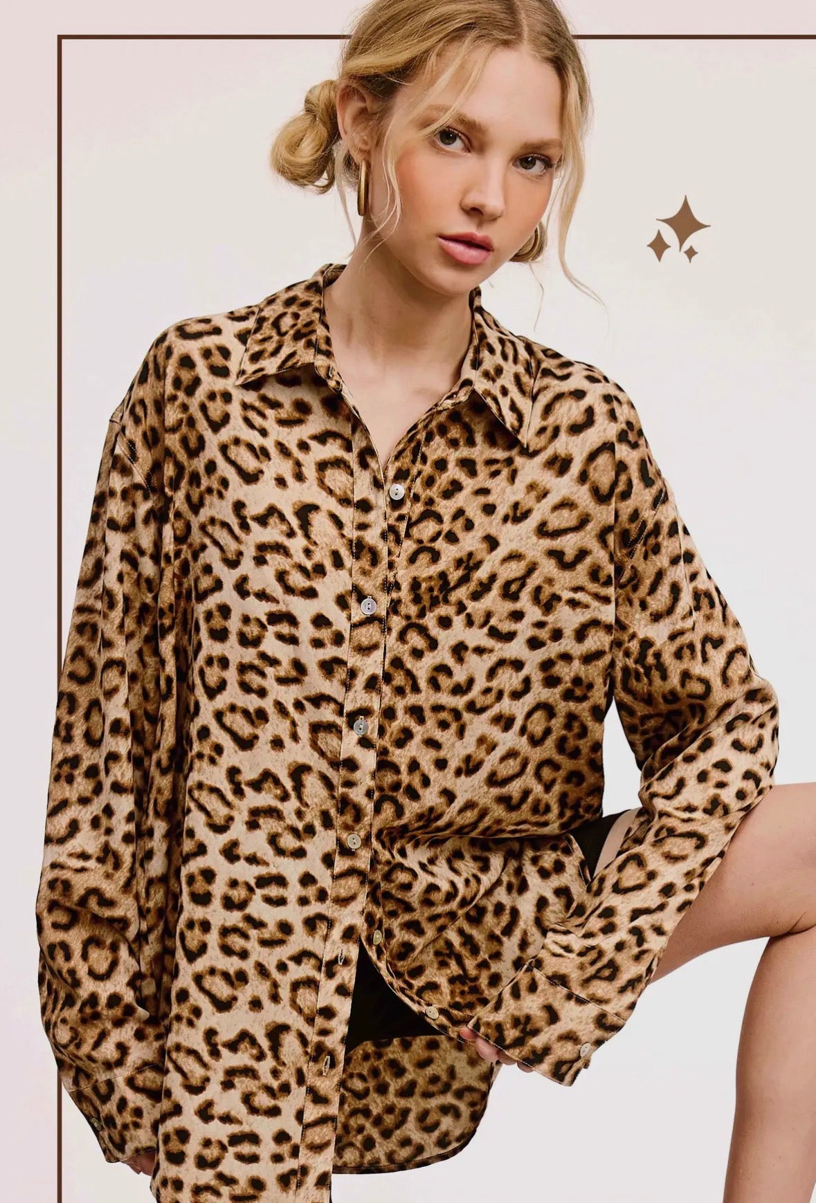Leopard Button Down