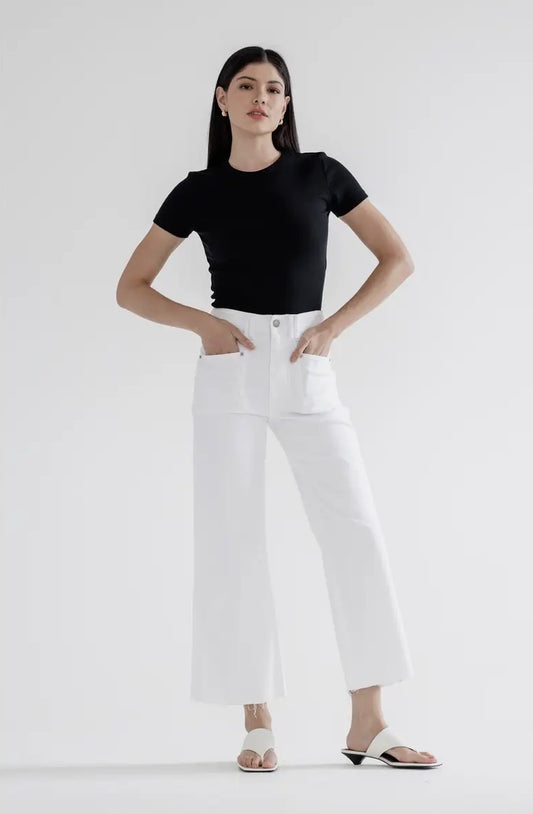 Super High Rise Wide Leg Pant in White