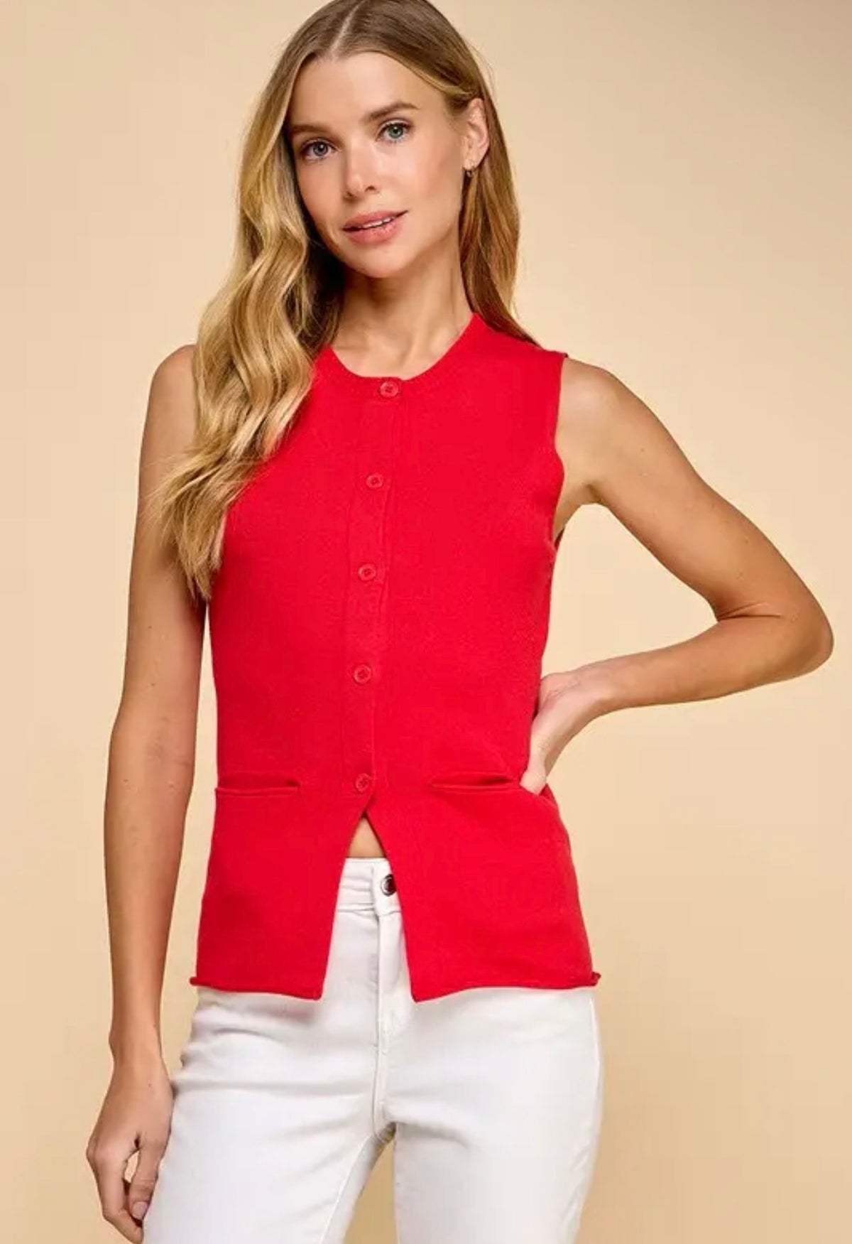 Finnley Knit Button Up Pocket Vest