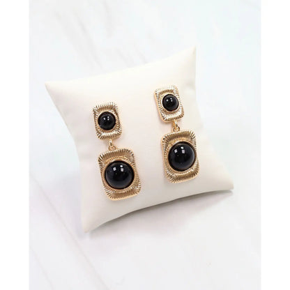 Black Giovonnie Pearl Drop Earring