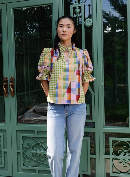 Lottie Top in Diagonal Check