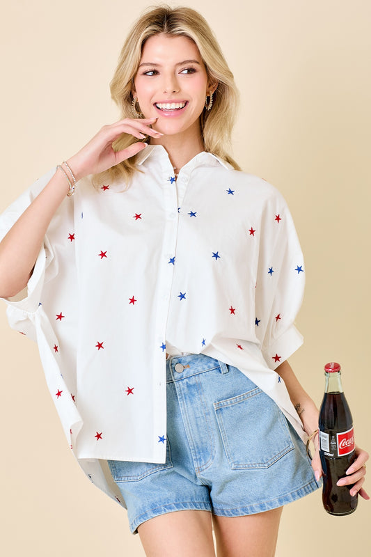 Oversized Star Button Down