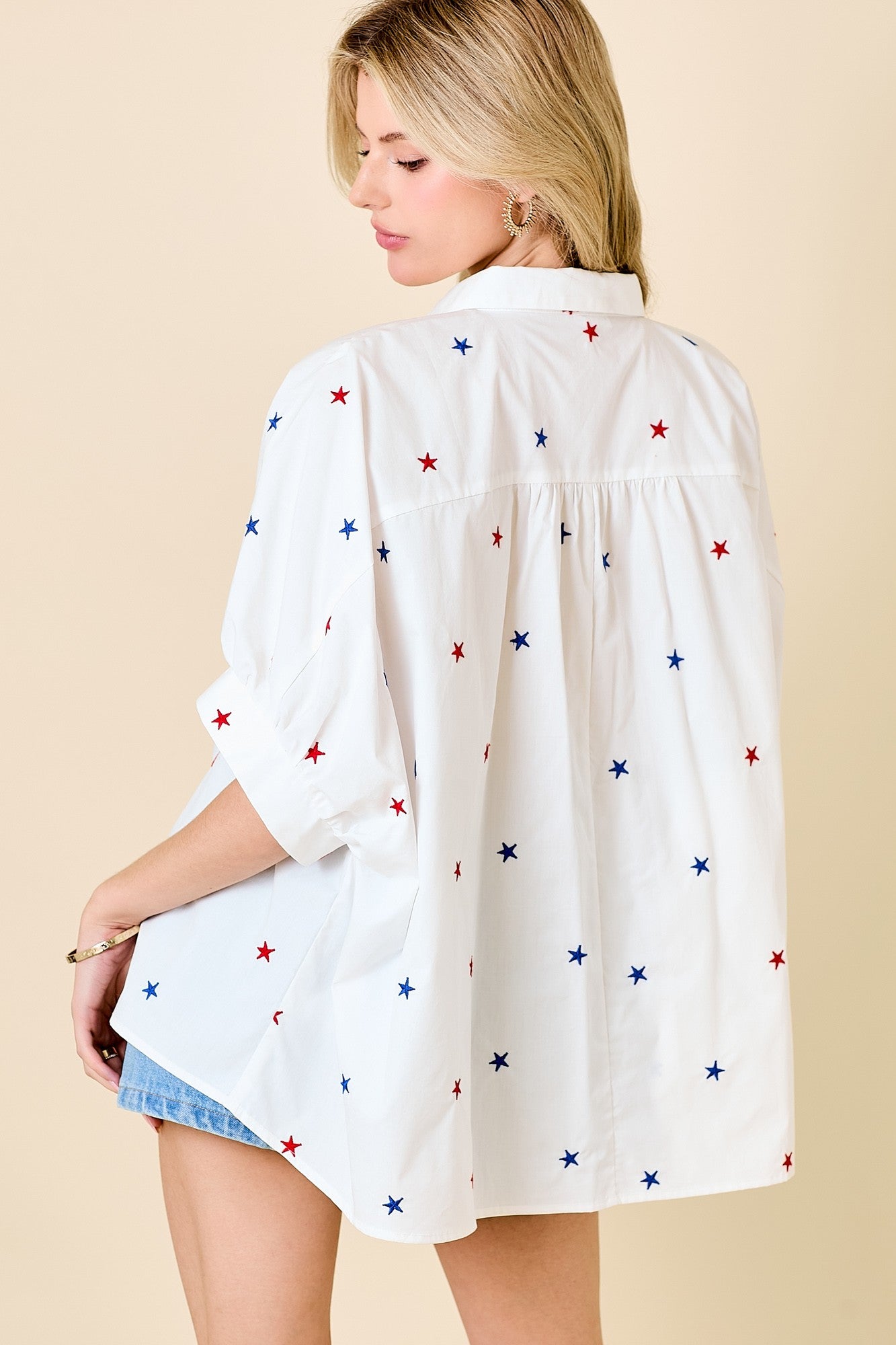 Oversized Star Button Down