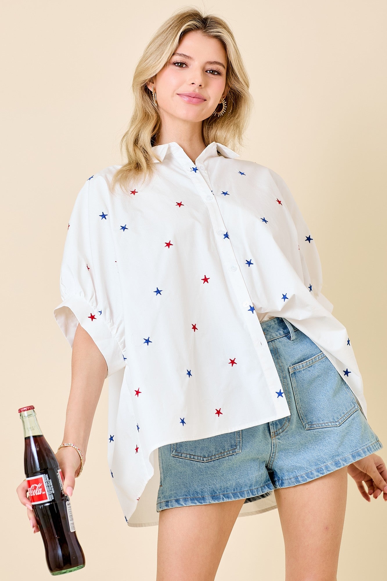 Oversized Star Button Down