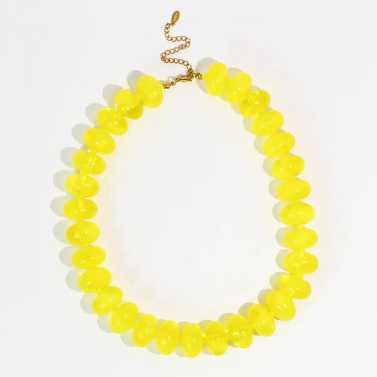 Yellow Sugar Bead Necklace
