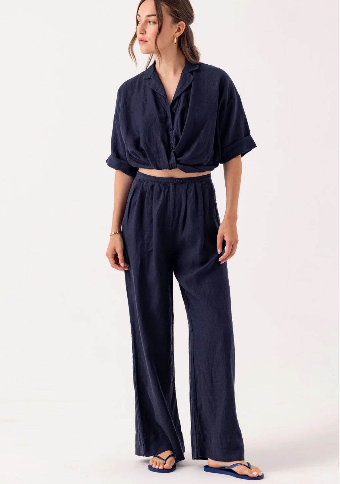 Final Sale-Tula Shirt in Navy