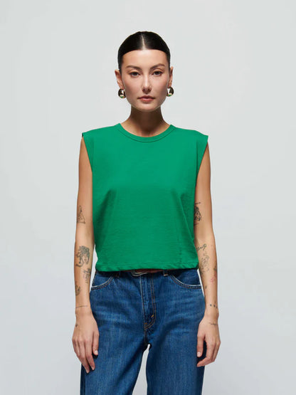 Collins Crewneck Tank in Verdant Green