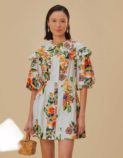 Delicate Garden Off White Mini Dress