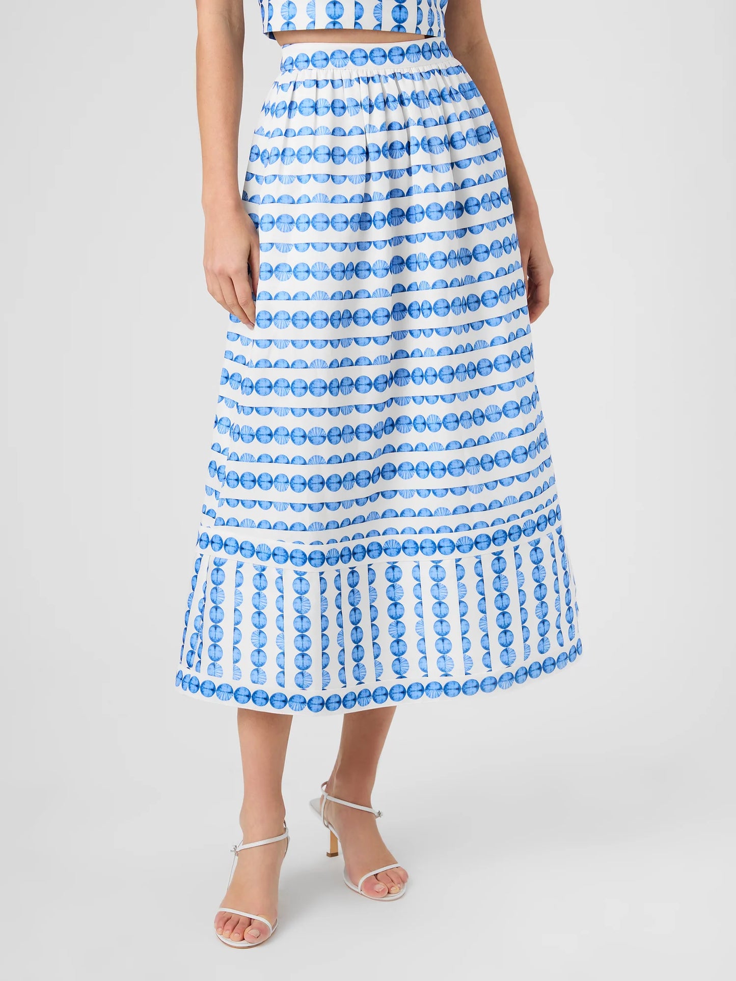 Structured Taffeta Midi Skirt