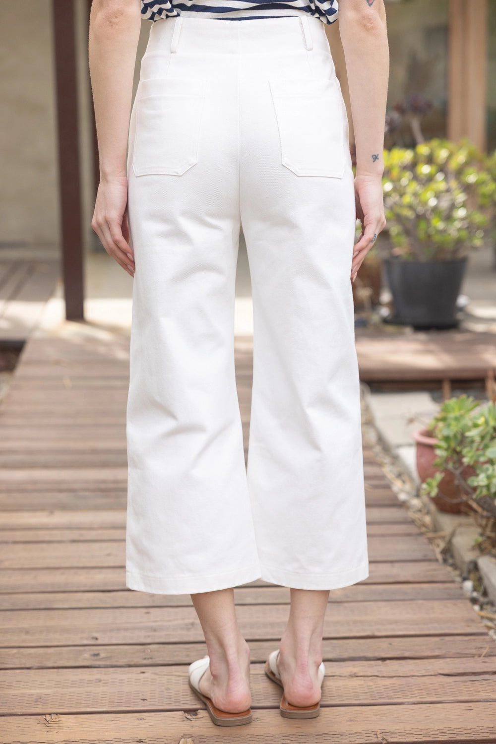 Margaret Gold Button Canvas Culottes