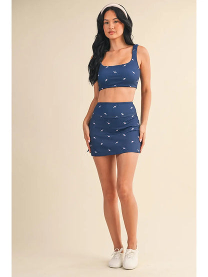 Rose Print Ruched Bra Top