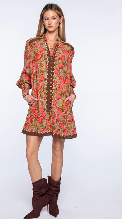 Brynn Dress in Fan Toss