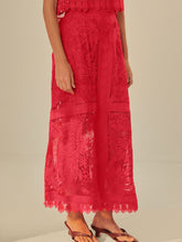 Load image into Gallery viewer, Red Toucan Guipure Midi Skirt
