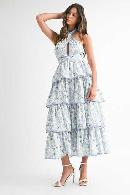 Periwinkle Floral Midi Dress