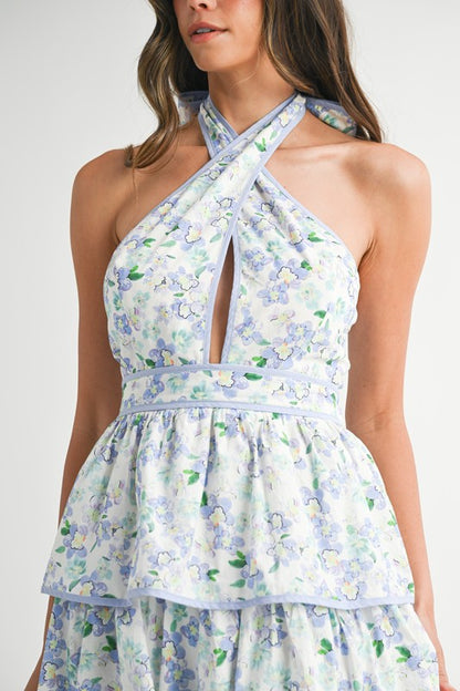 Periwinkle Floral Midi Dress